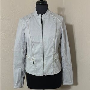 White House Black Market Light Gray Bomber Jacket